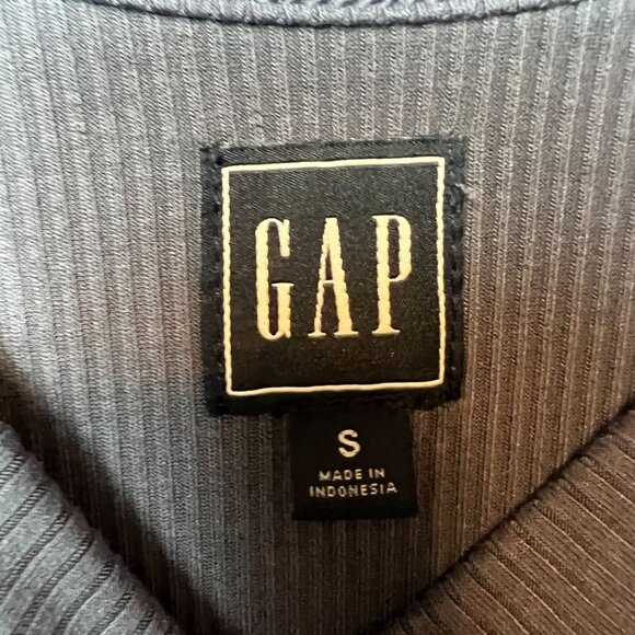 Gap Ribbed Halter Neck Sleeveless A-Line Dress S Blue Gray Rayon Blend - Picture 5 of 11